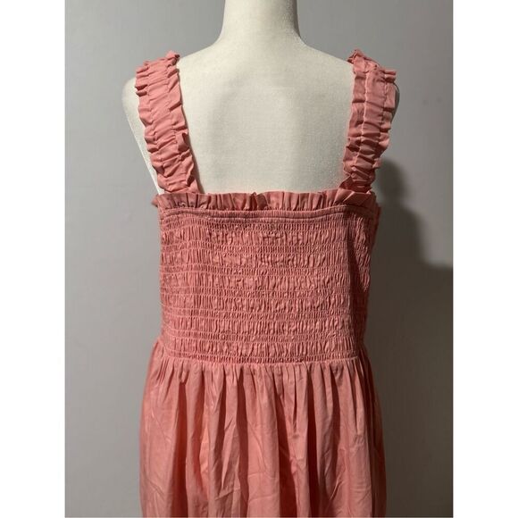 Abercrombie & Fitch smocked Bodice easy maxi dress in pink with pockets XXLT - Picture 7 of 10